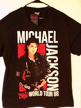NEW SHOE PALACE "Michael Jackson BAD World Tour Tee" MEN'S BLACK TEE L MJSS01